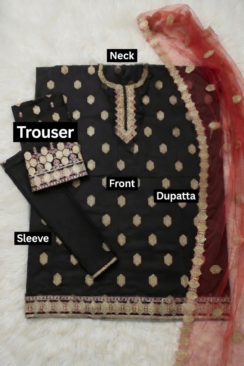 Morning Show Style 3 Piece Embroidered Suit