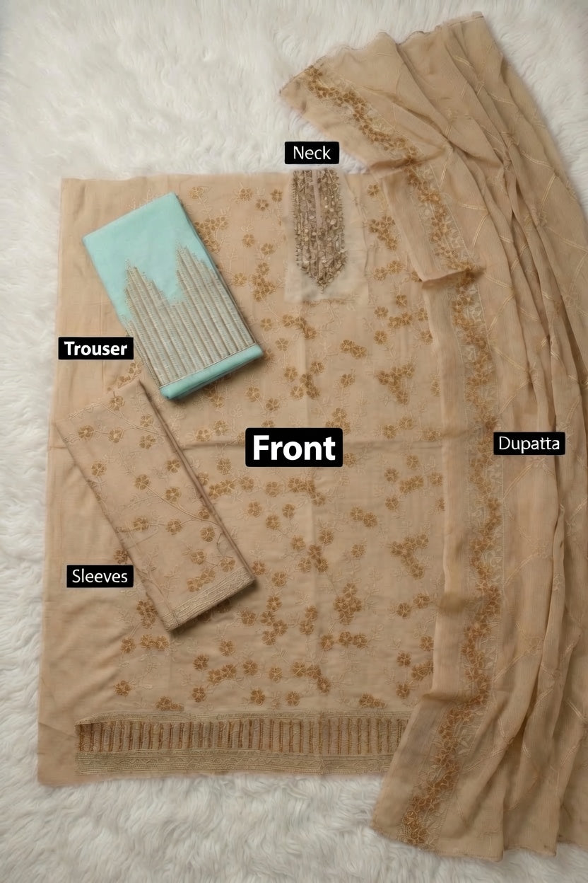 Morning Show Style 3 Piece Embroidered Suit